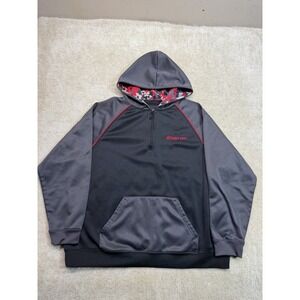 Snap On Rad Quarter Zip Pullover Fleece Hoodie Mens XL Gray Red Camo Pullover